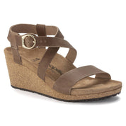 Women's Sibyl Ring-Buckle Wedge Sandals In Cognac