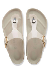 Women's Gizeh Big Buckle Natural Leather Patent In Regular Width In High-Shine Oyster
