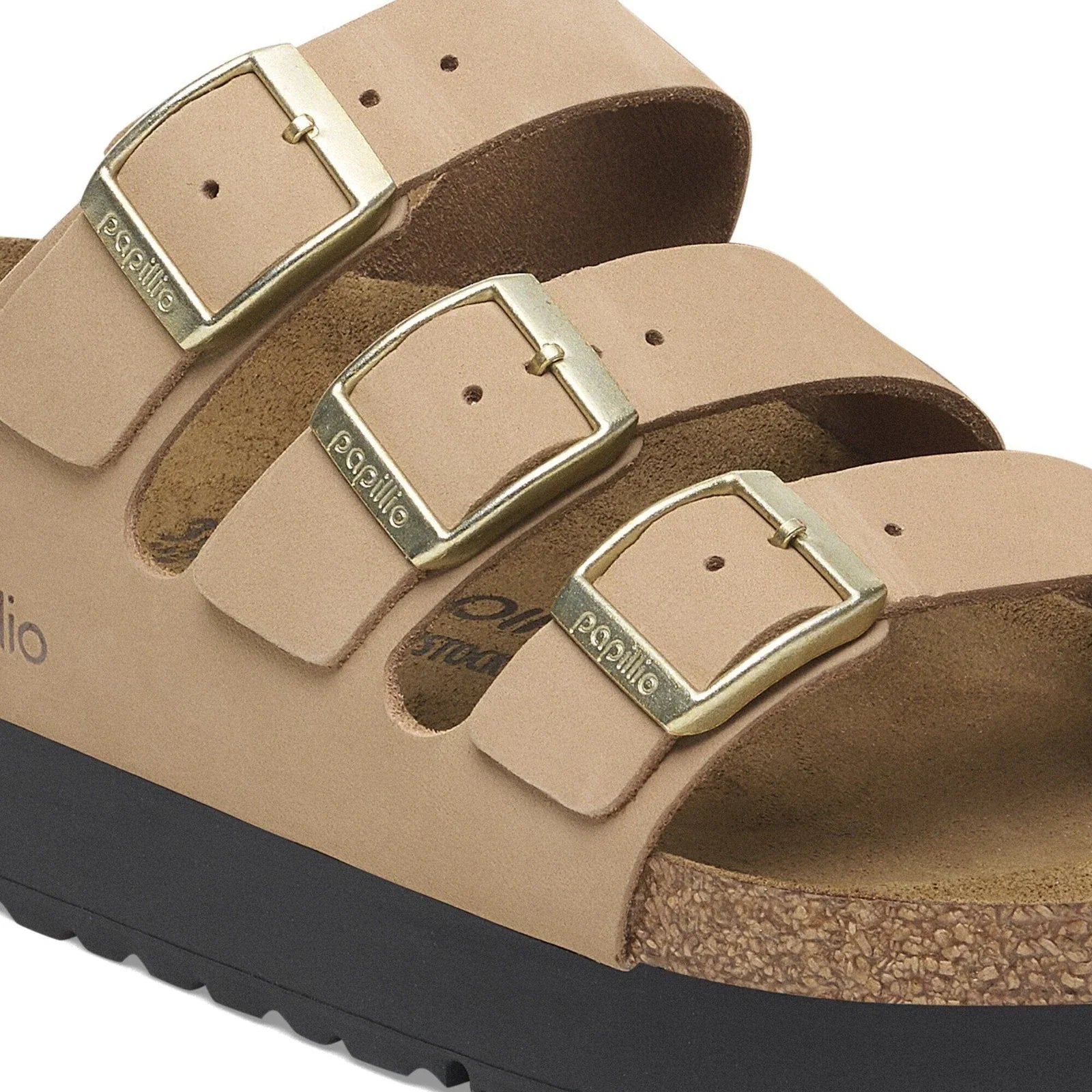 Men's Birkenstock Florida 1029760 Sandals Beige Nubuck Leather Platform HAWK1317