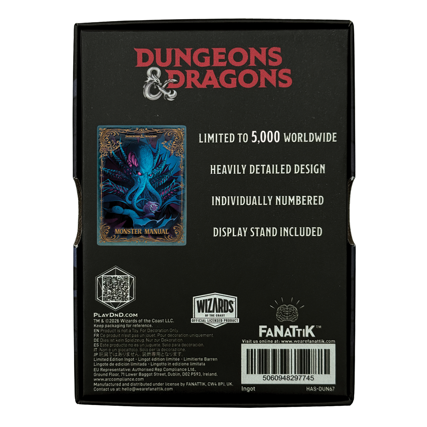 Fanattik Limited Edition Dungeons & Dragons - Monster Manual Alternate Cover Ingot
