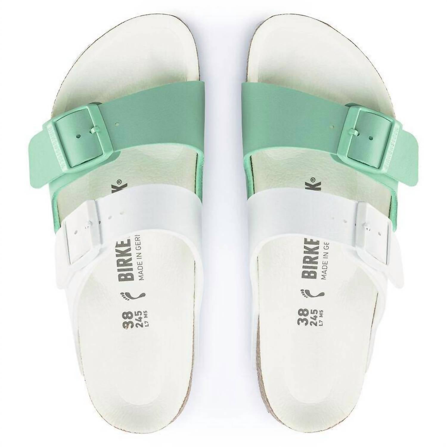 Women's Arizona Split Sandals In White Bold Jade