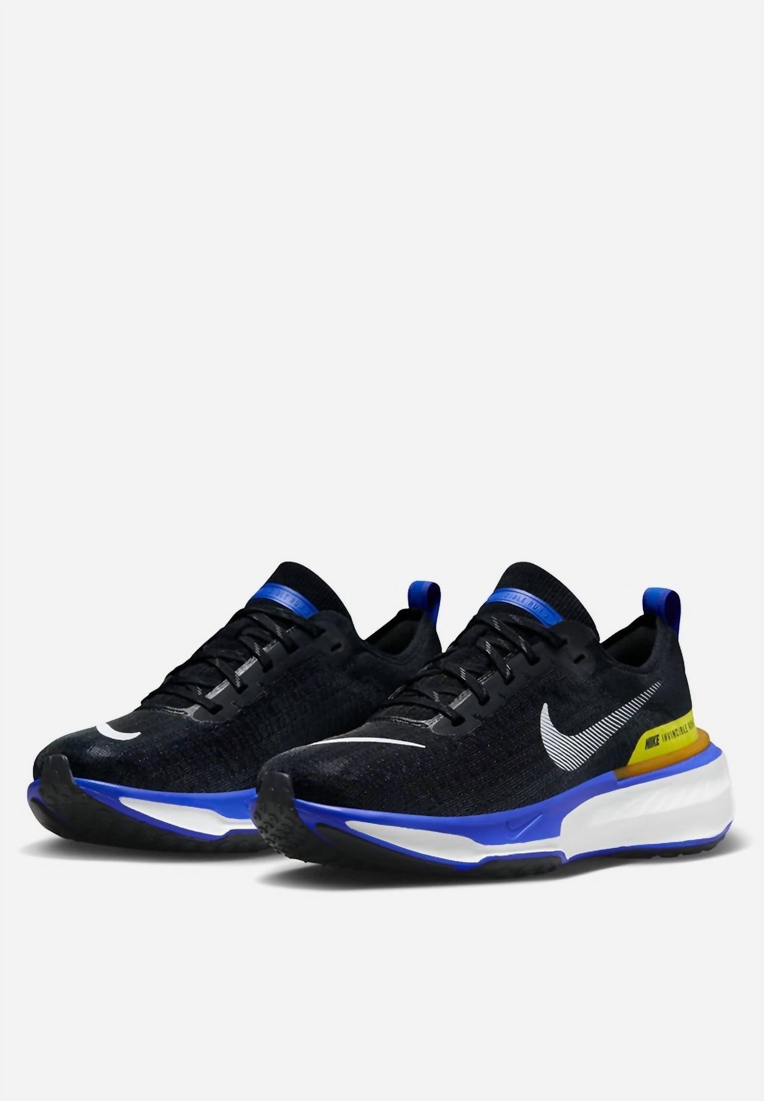 Men's Zoomx Invincible Run Flyknit 3 Shoe In Black/white/racer Blue/high Voltage
