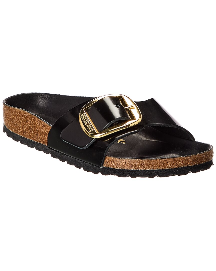 Birkenstock Madrid Narrow Big Buckle Natural Leather Patent Sandal