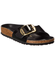 Birkenstock Madrid Narrow Big Buckle Natural Leather Patent Sandal