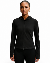Women's Nike Sportswear Chill Knit Slim Long-Sleeve Full-Zip Top Black/Black/White IM8379-010