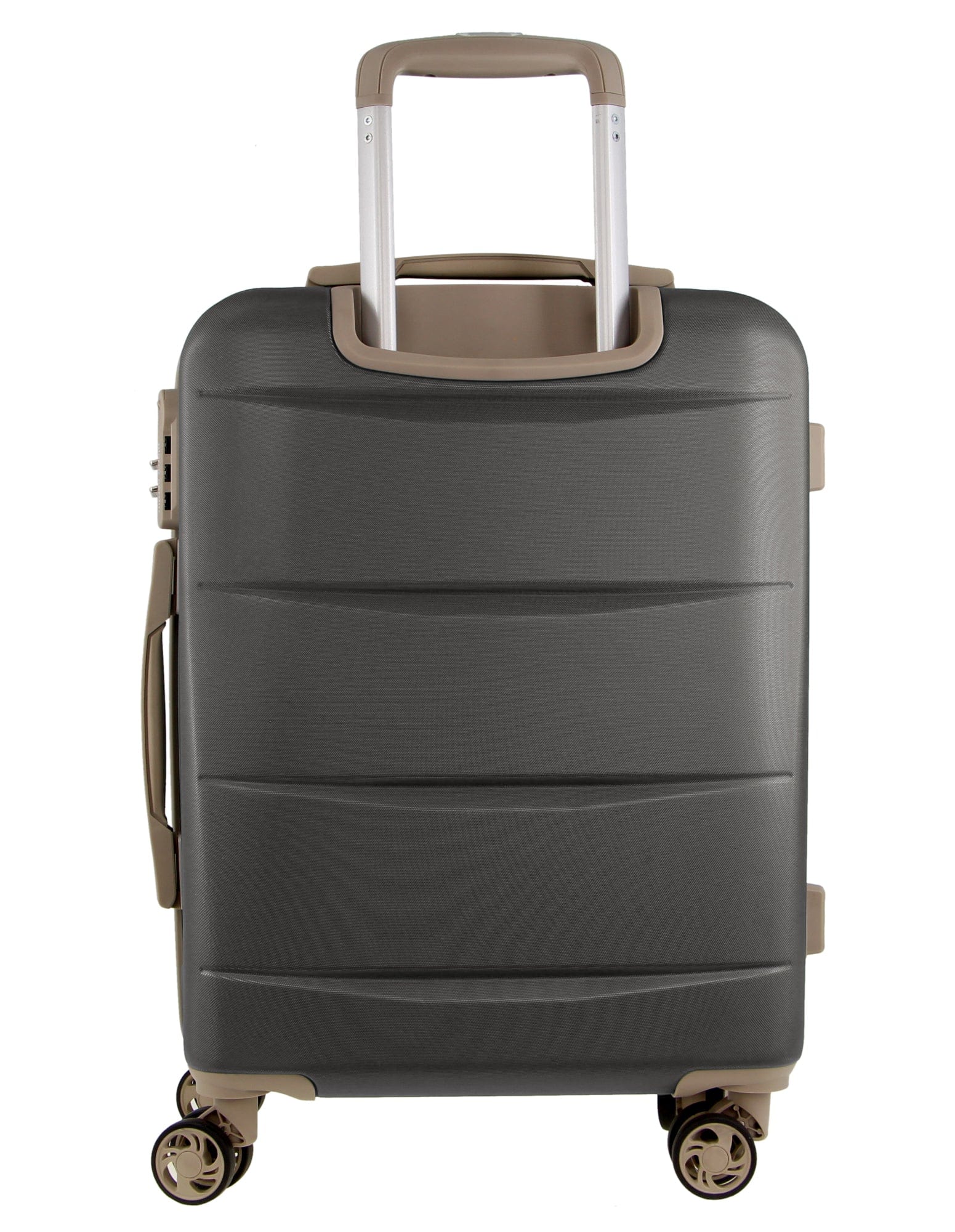 2pc Pierre Cardin Large Hard & Cabin Travel Luggage Set w/ Name Tag Graphite