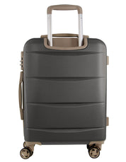 2pc Pierre Cardin Large Hard & Cabin Travel Luggage Set w/ Name Tag Graphite