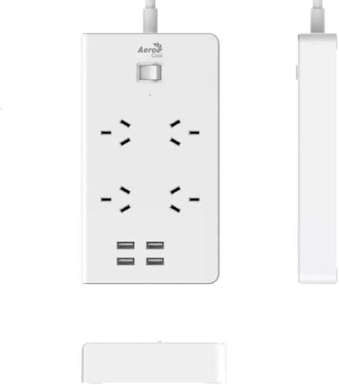 AeroCool Power board with 4 AC Outlet and 4 USB Charging Ports Power strip