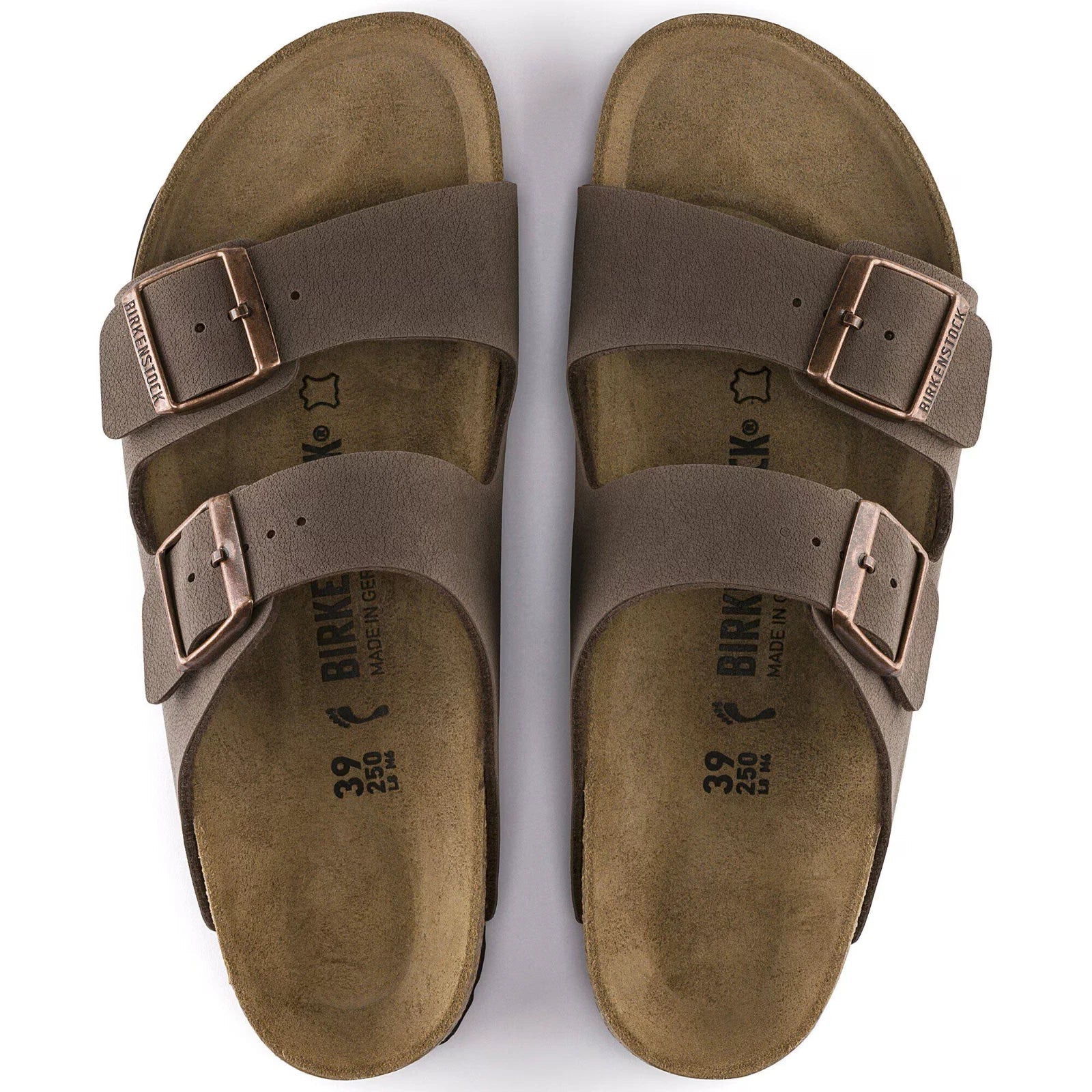Women's Birkenstock Arizona 0151181 Sandals Unisex Mocha Birko-Flor Nubuck Slip On Slide