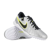 Tiempo Legend 10 Academy Turf Shoes In Metallic Silver/ Black-Volt