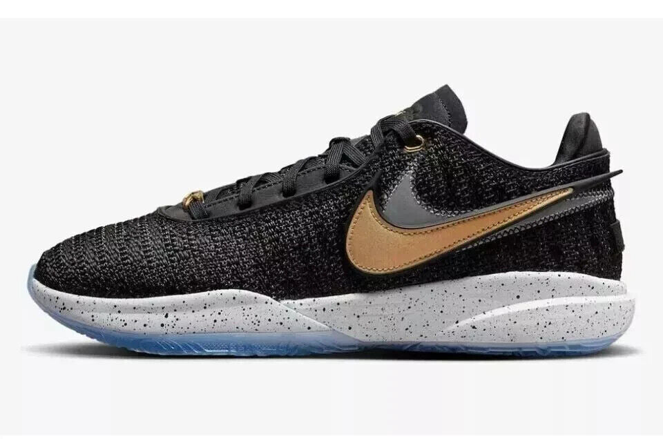 Men's Nike LeBron XX DJ5423-003 Sneaker US 8.5 Black Gold Running Shoes RHS2512