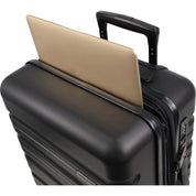 3pc Pierre Cardin 4 Wheel Hard-Shell Suitcase Travel Luggage Set Black