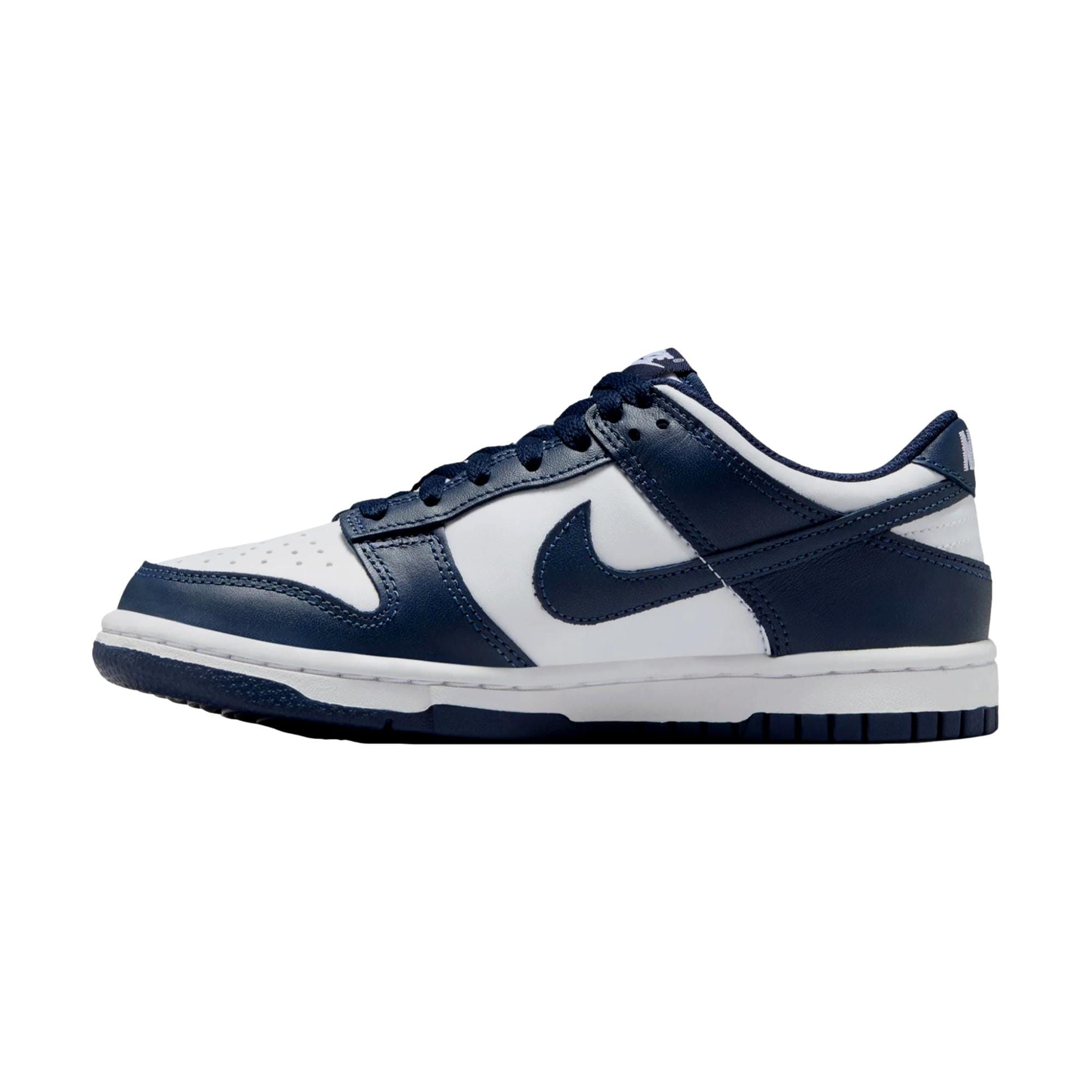 Grade-School Nike Dunk Low White / Midnight Navy - White FB9109-116