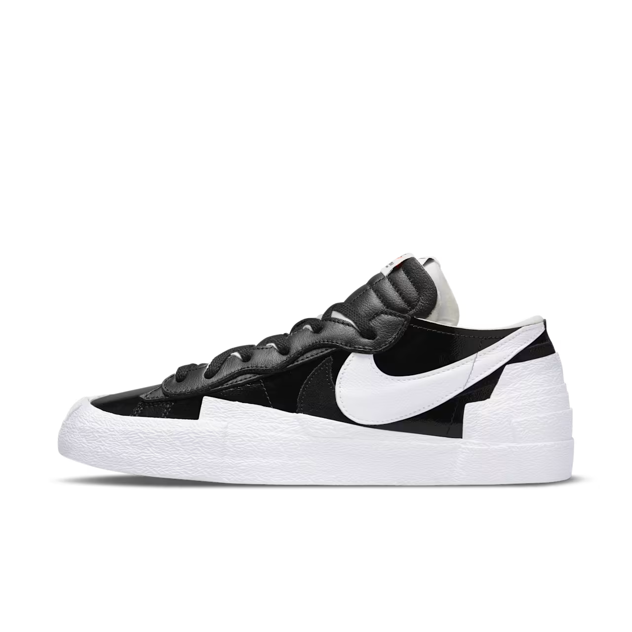 Men's Nike Blazer Low x Sacai DM6443-001 11 Black Patent Leather Shoes GBNC205