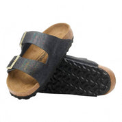 Unisex Arizona Suede Leather Sandals In Shimmering Black Suede