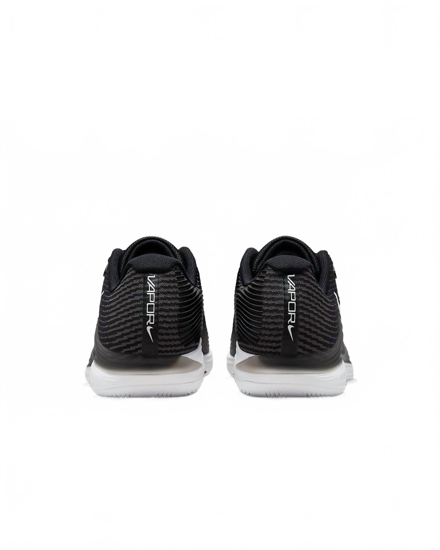 Men's Zoom Vapor 12 Hard Court Tennis Shoes In Black White On Smoke Grey