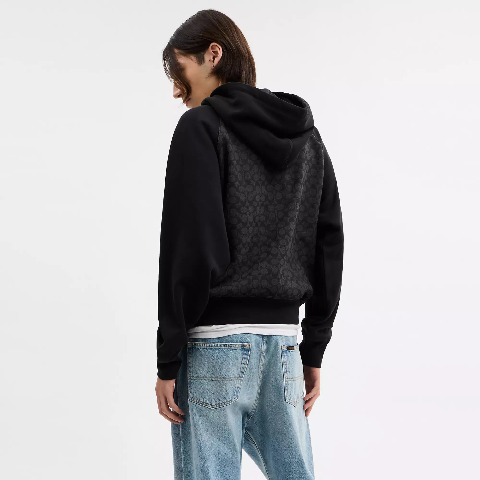 Coach Outlet Signature Full Zip Hoodie In Organic Cotton