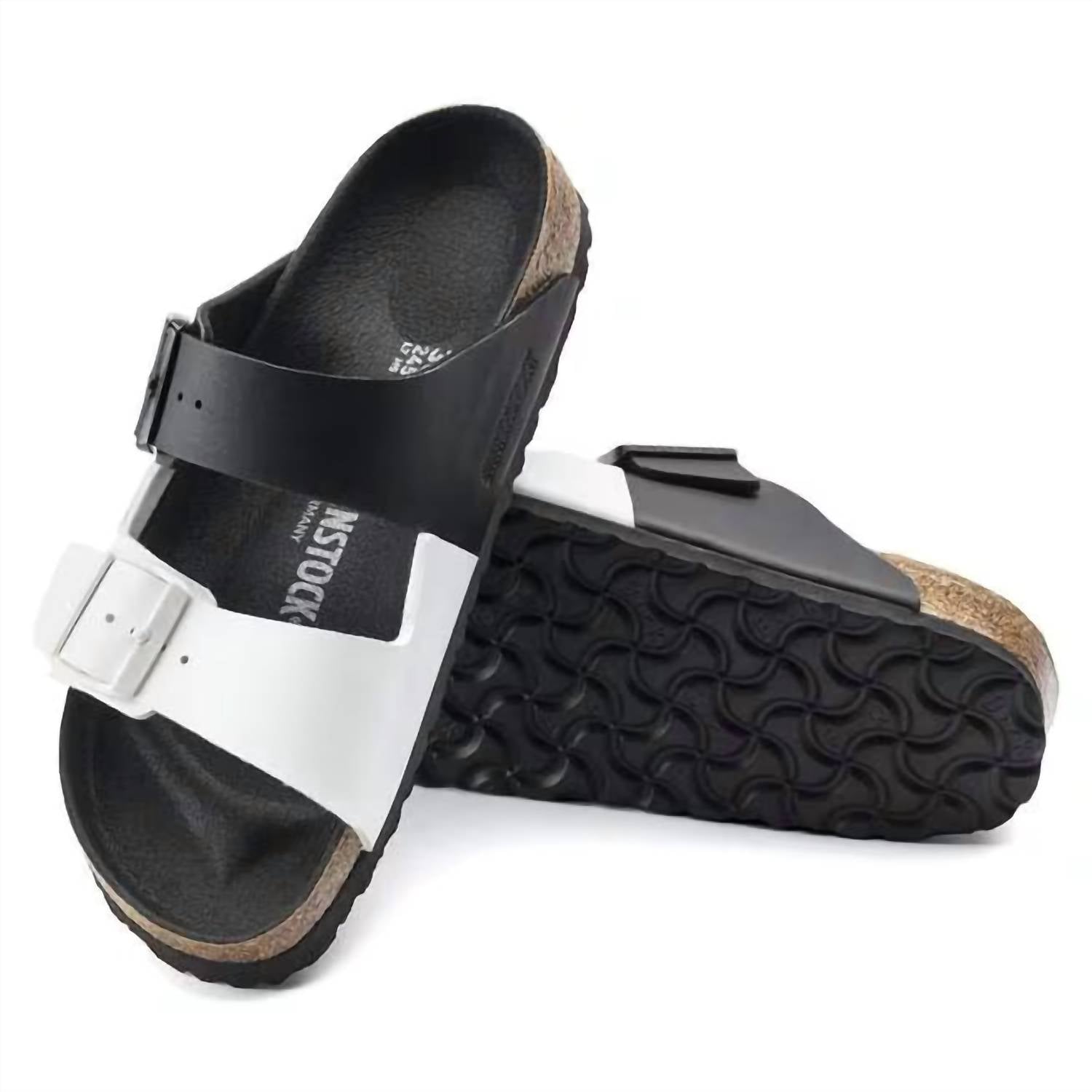 Women's Arizona Split Sandals In Black/ White