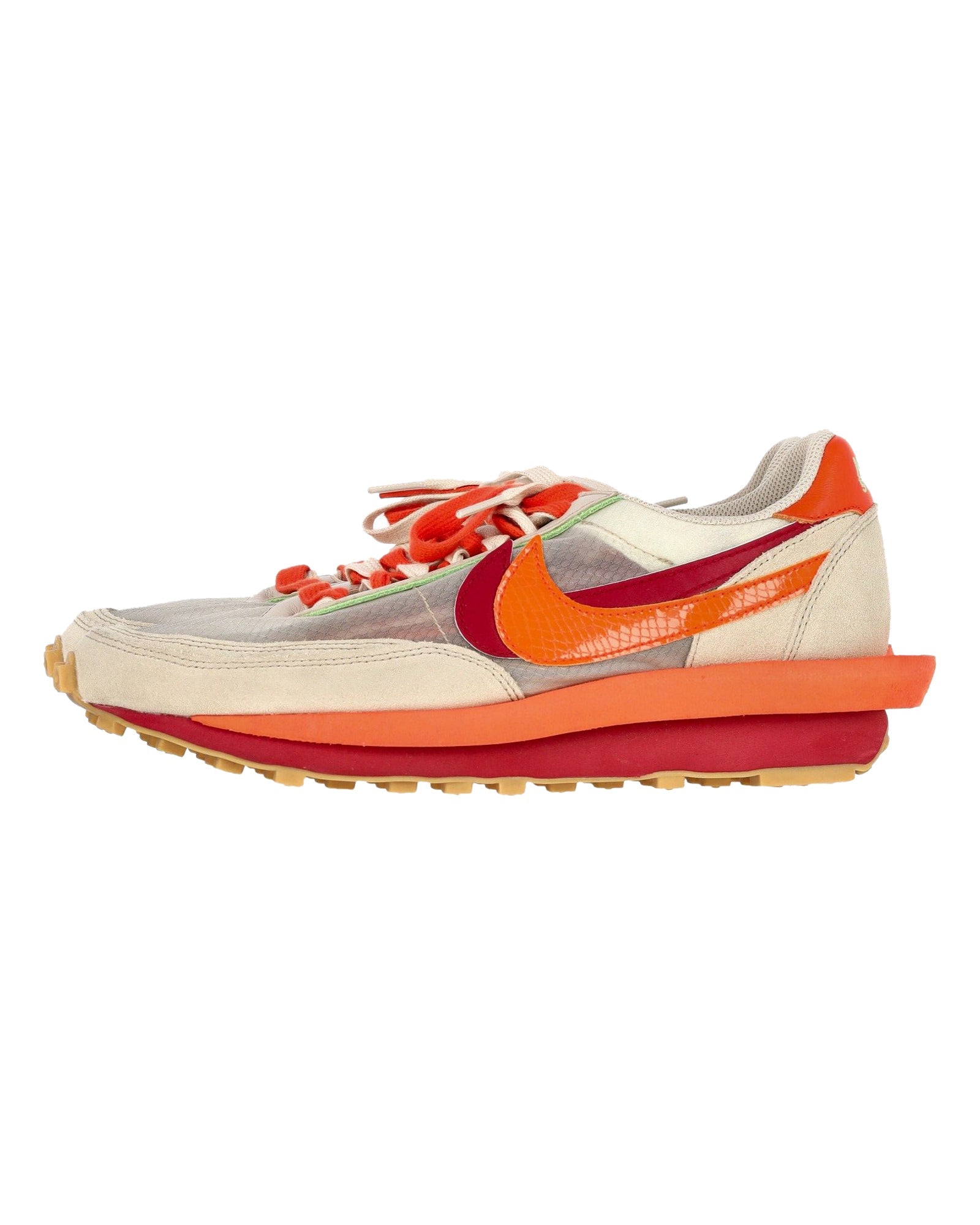 Nike LD Waffle x Sacai x CLOT Kiss of Death Sneakers in Orange and Beige Nylon