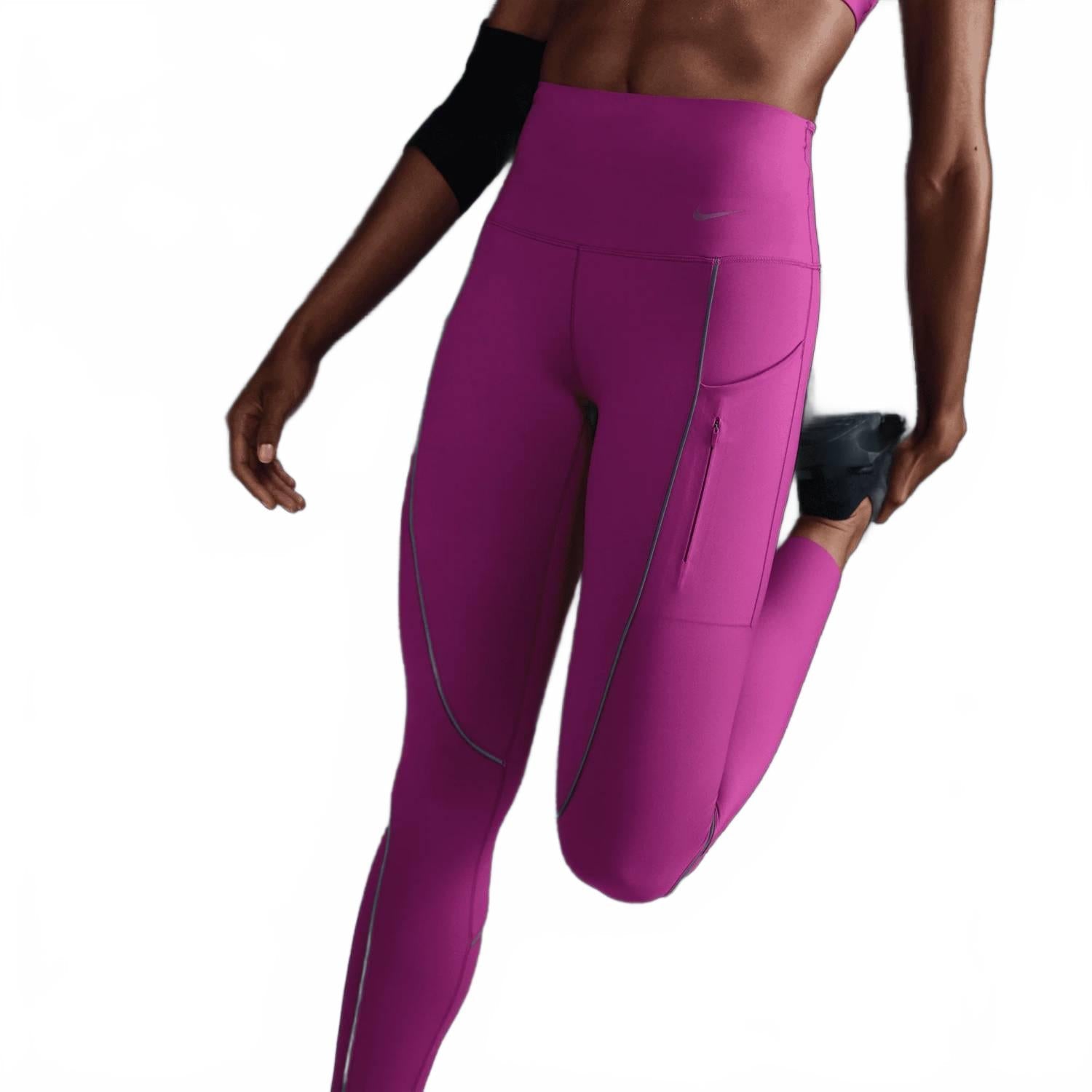High Waist Pocket Tight In Hot Fuchsia