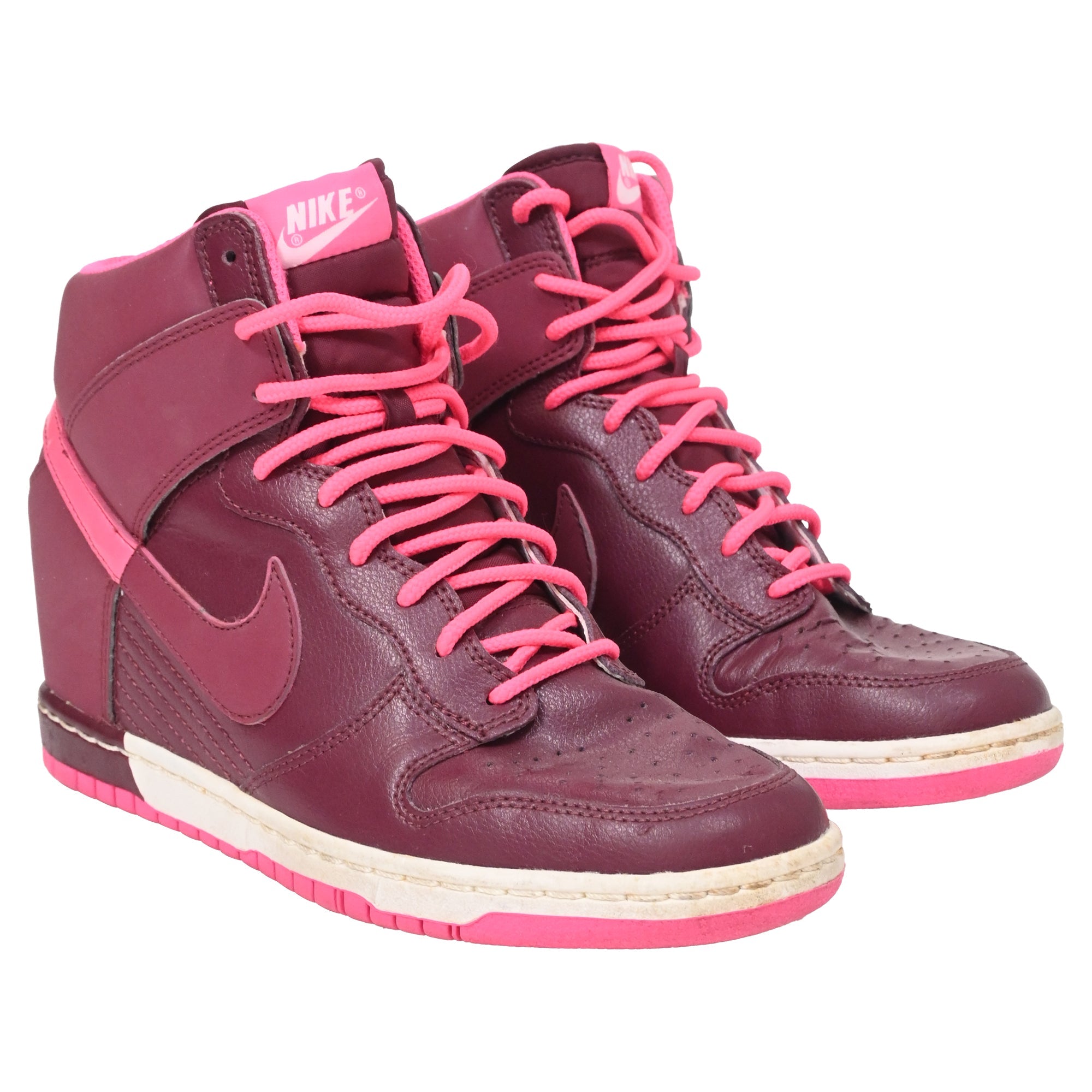 Nike Dunk Sky Hi Sneakers in Burgundy Leather