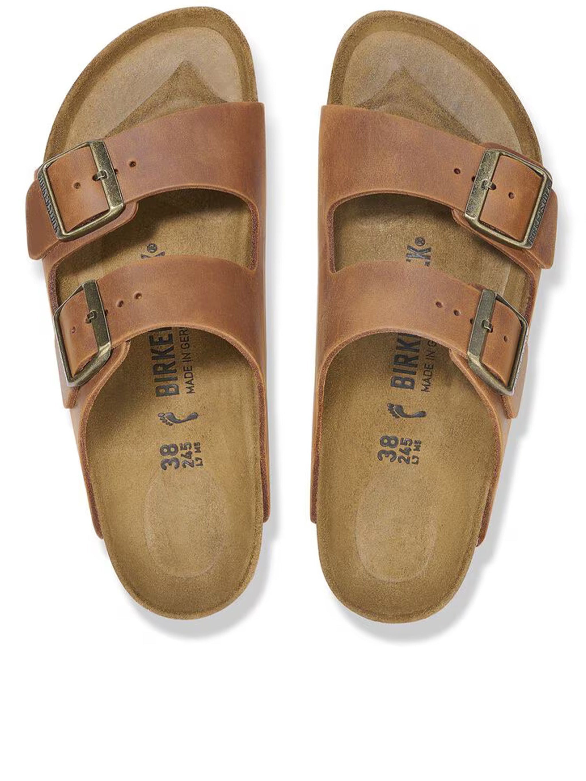 Arizona Brown Leather Open Toe Sandals