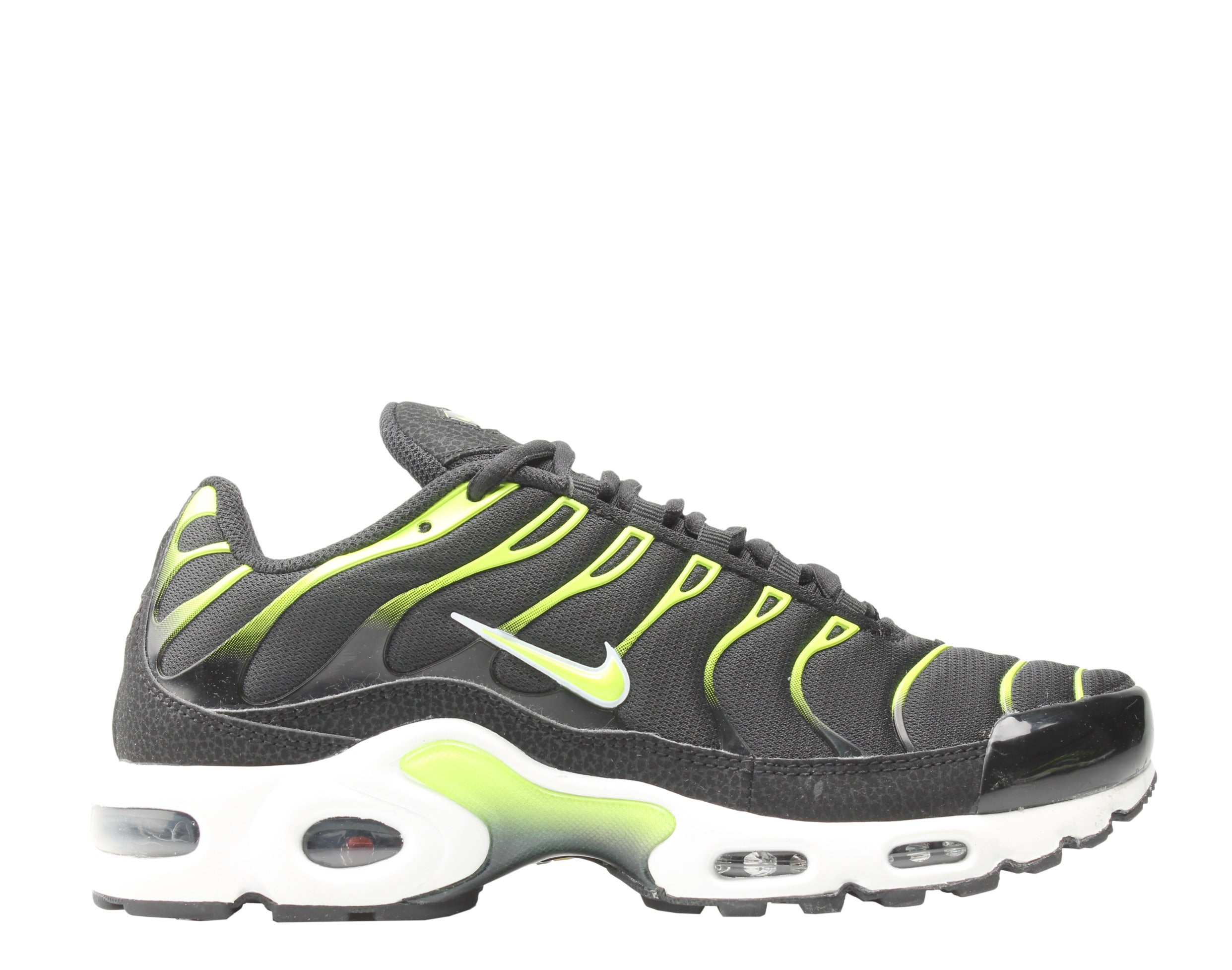 Men's Nike Air Max Plus Black/Volt-White-Platnium Tint Running Shoes 852630-037