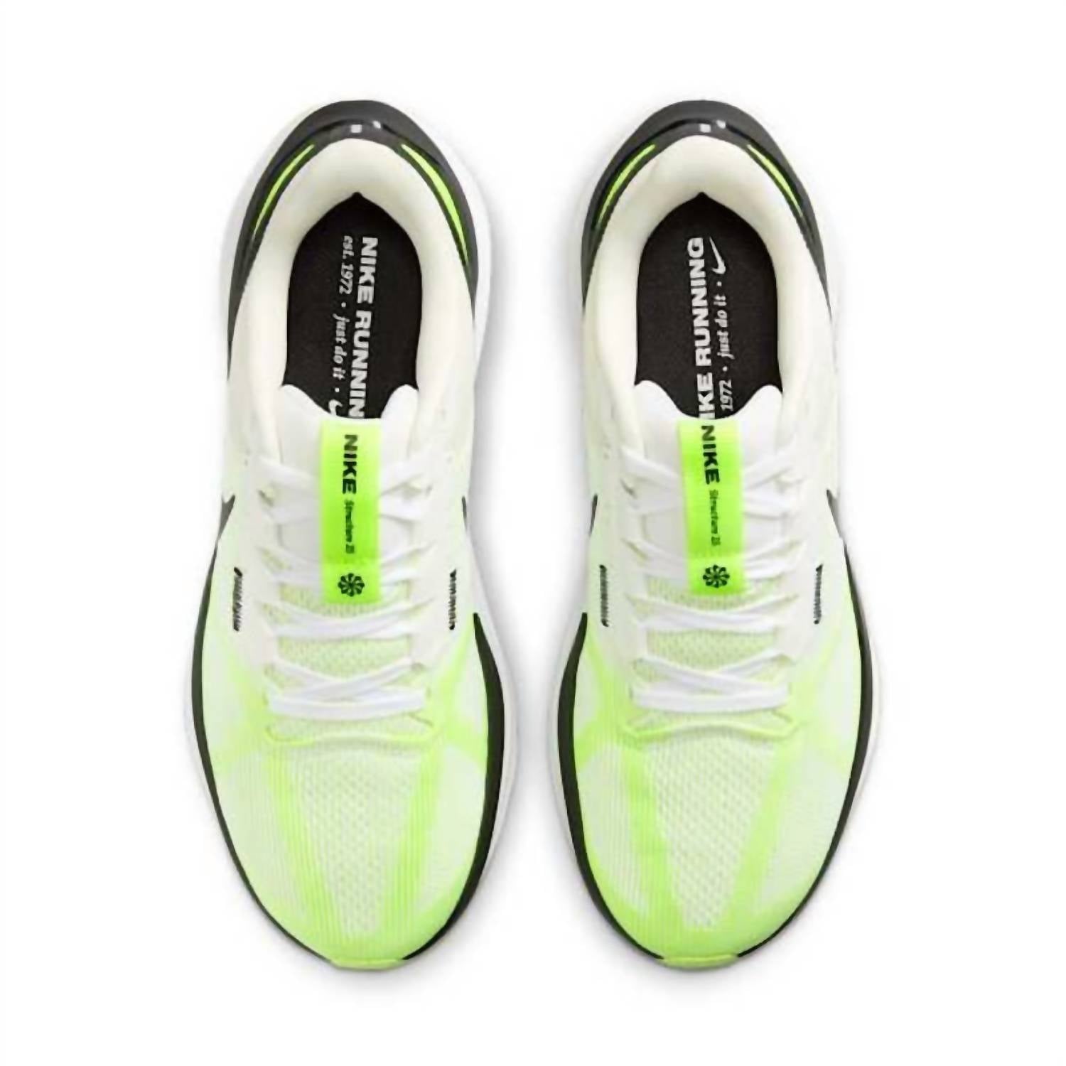 Men's Structure 25 Road Running Shoes In White & Volt