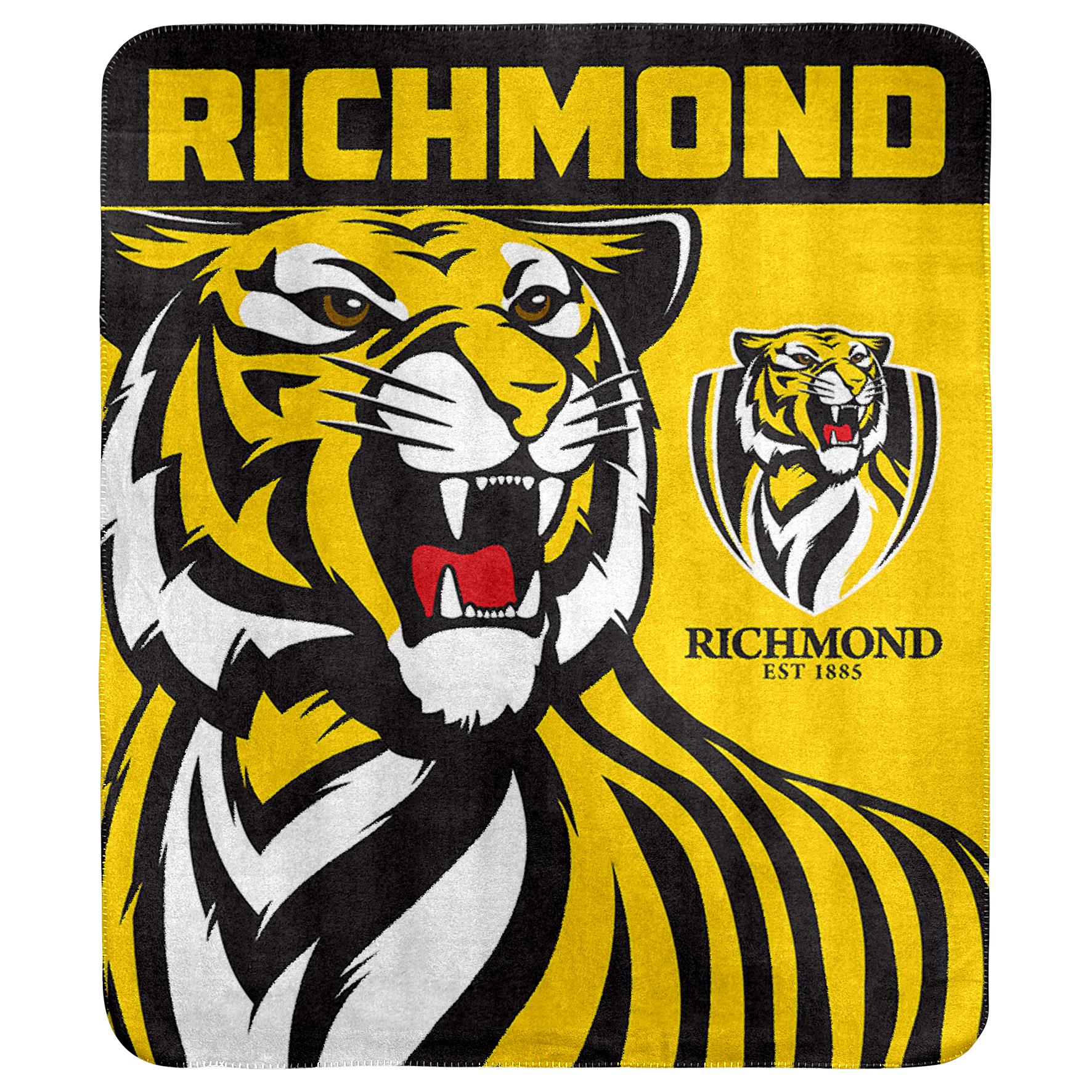 AFL - Richmond Tigers - Polar Fleece Throw Rug
