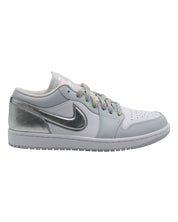 Nike Air Jordan 1 Low SE "Tear Away"  Sneakers in Silver Leather