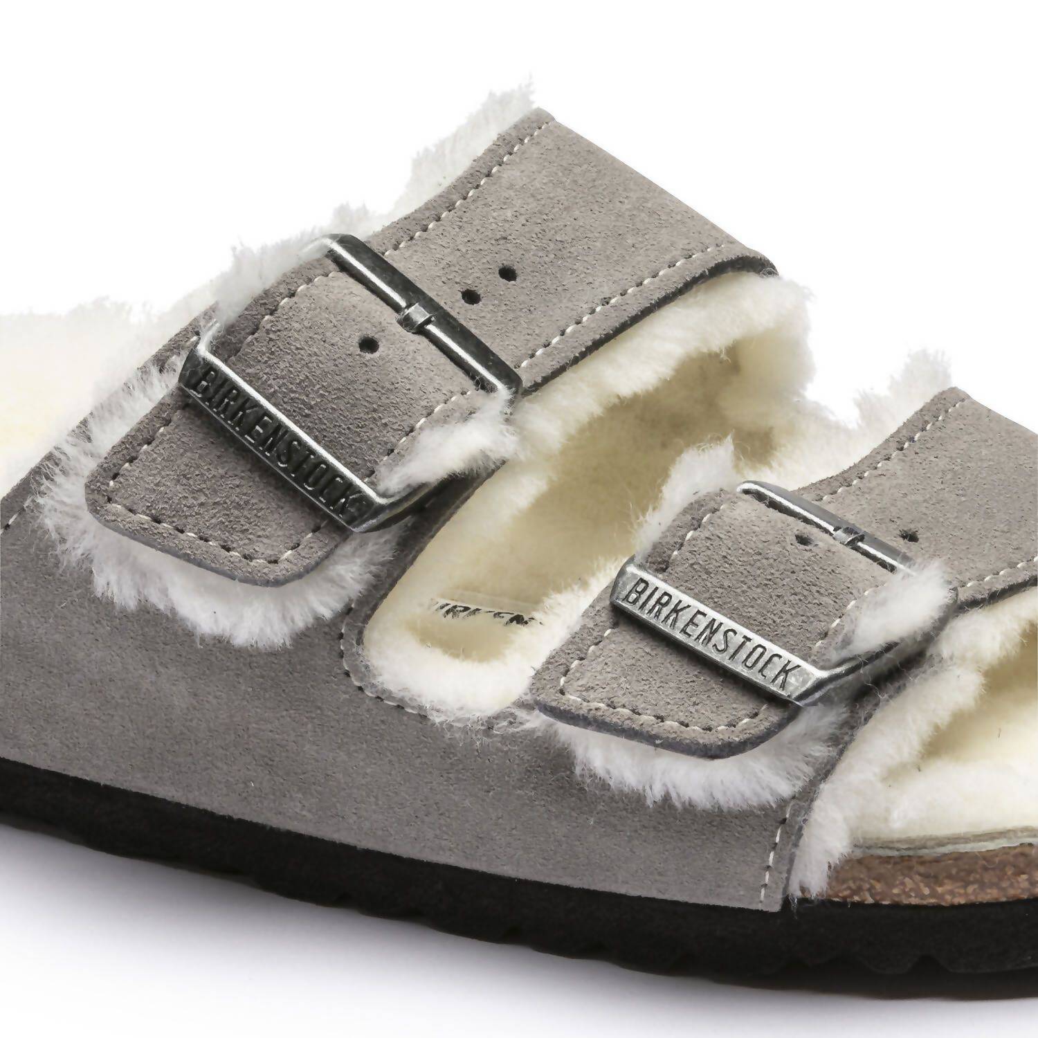 Women's Arizona Fur Shearling Sandal In Stone