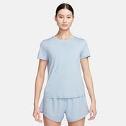 Women's Nike One Classic Top Blue Dri-FIT Crew Neck Pullover Active SRT44