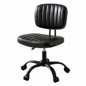 Artiss Armless Office Chair Ergonomic Swivel Home Office Desk Chair PU Leather Black