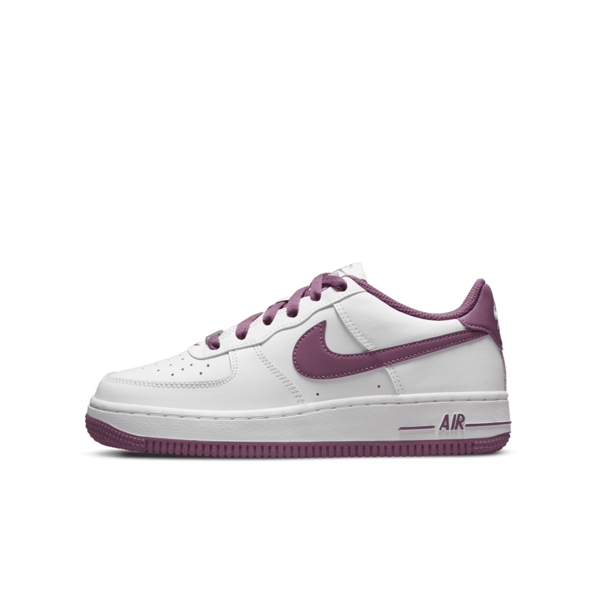 Nike Air Force 1 Low DH9600-101 Sneakers Boys White Mauve Leather Low Top Shoes