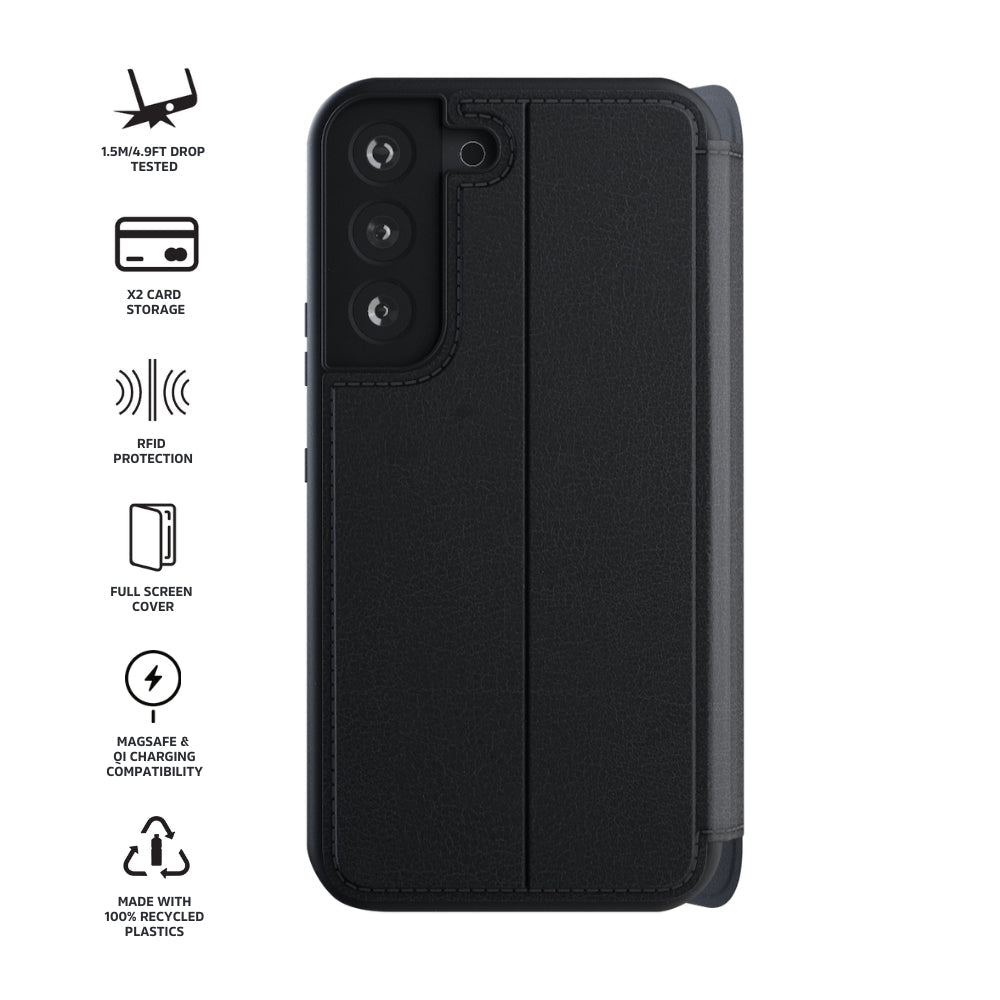3sixT SlimFolio Case in Black - Samsung GS24, GS24+, GS24 Ultra