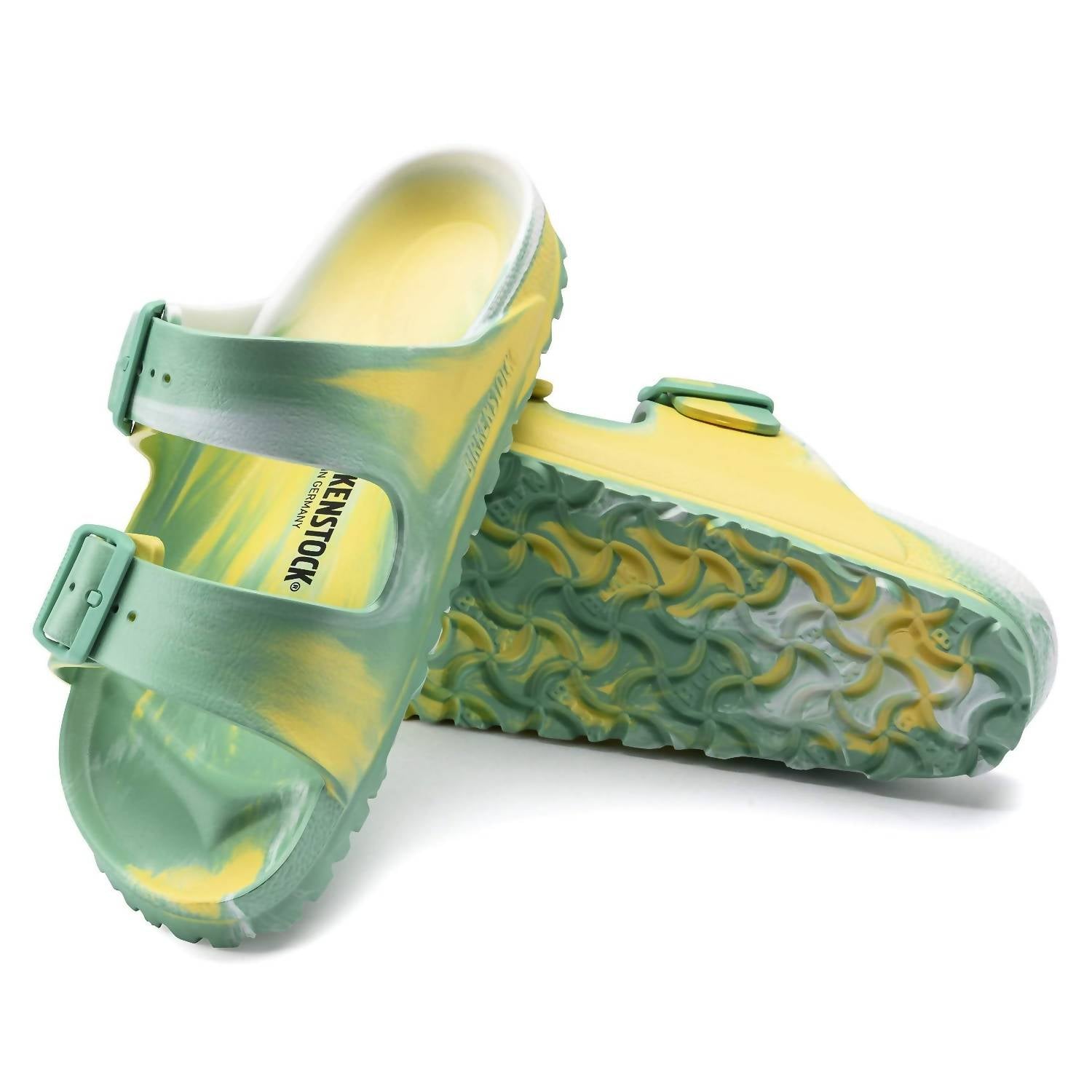 Women's Arizona Eva Sandals In Multi Color Jade/vibrant Yellow