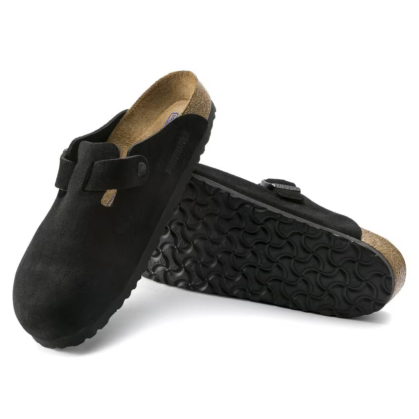 Boston Soft Footbed Suede Leather (Black)