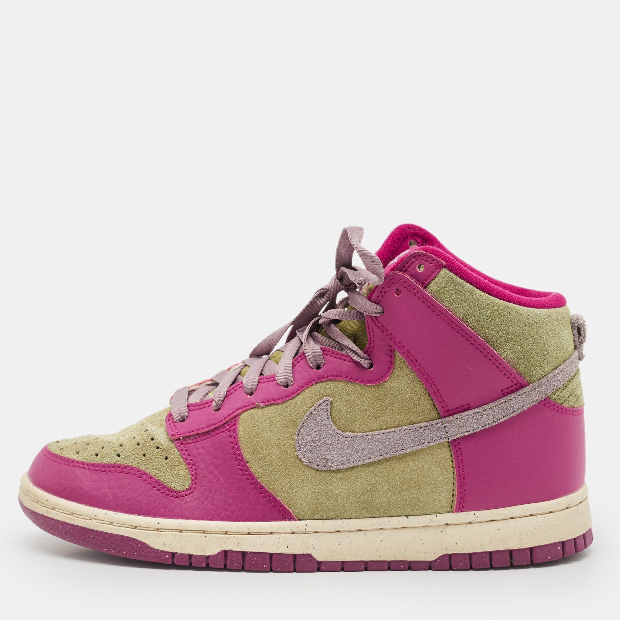 Nike Multicolor Leather And Suede Dunk Dynamic Berry High  Sneakers