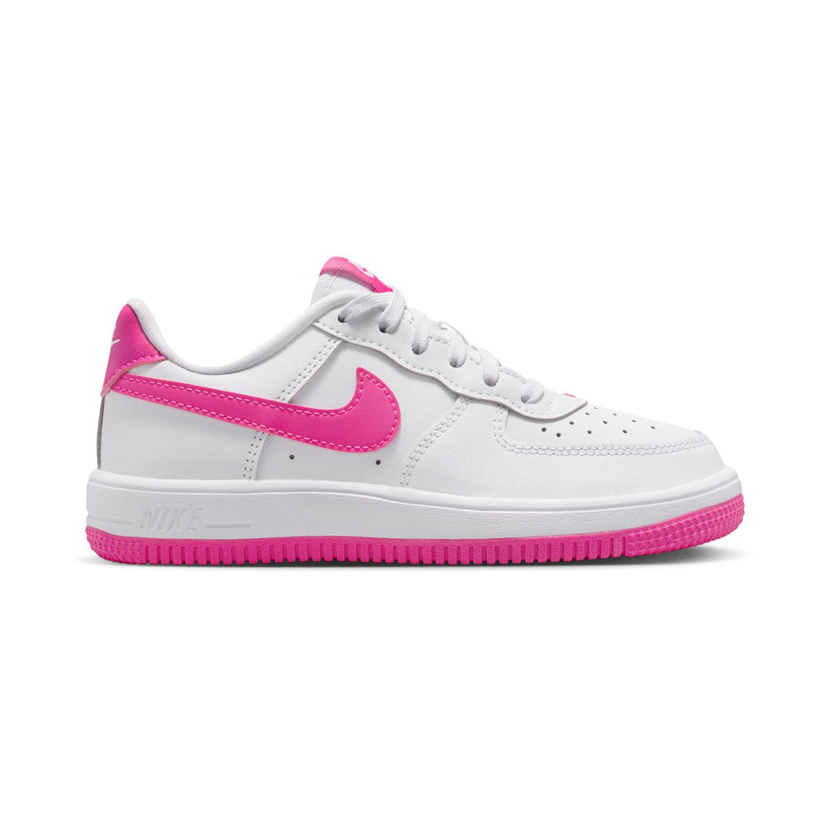 Kids Nike Force 1 Low 'White Laser Fuchsia' Little ' Shoes