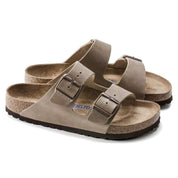 Unisex Arizona Soft Footbed Two Strap Sandal In Tabacco Brown