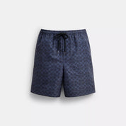 Coach Outlet Signature Swim Trunks In Recycled Polyester