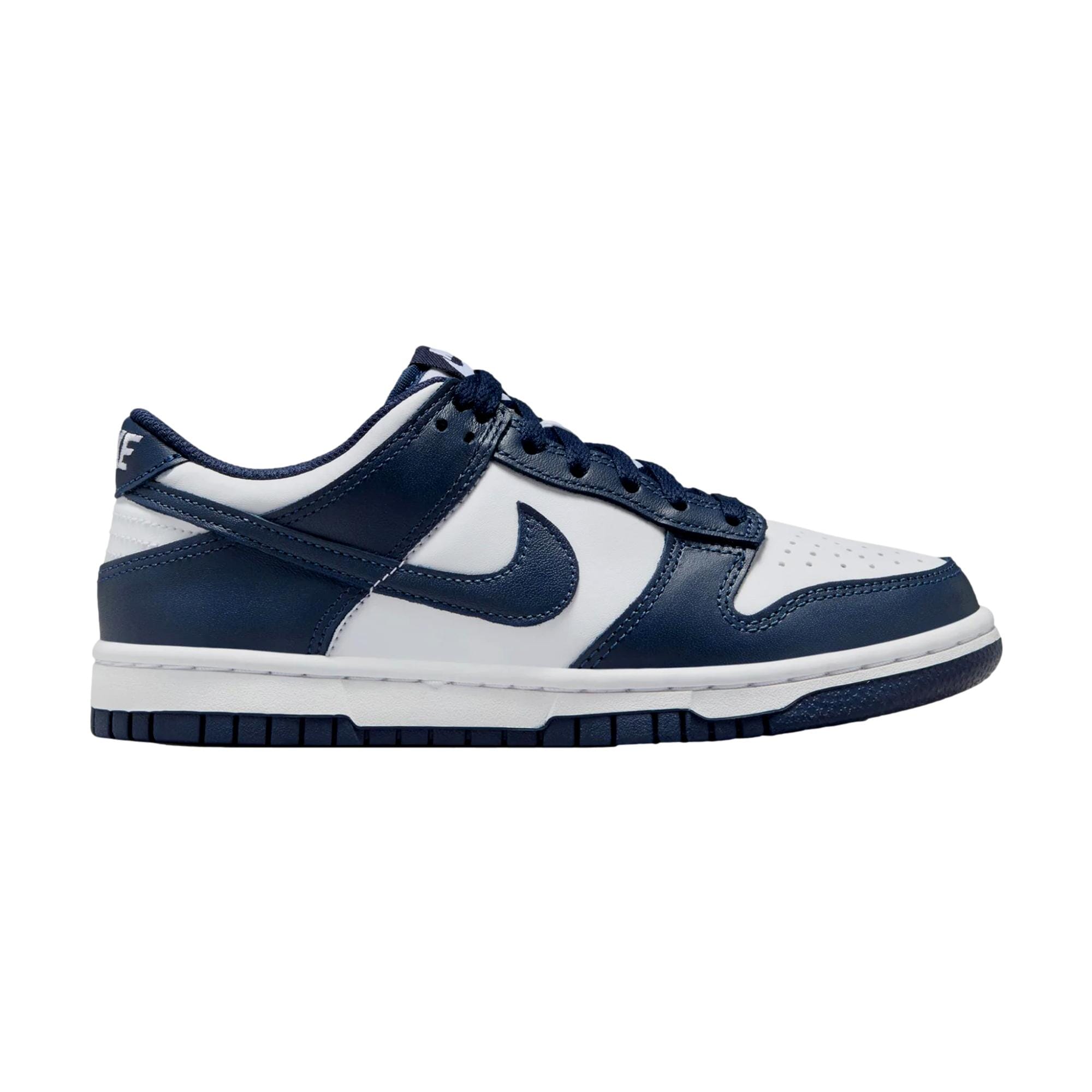 Grade-School Nike Dunk Low White / Midnight Navy - White FB9109-116