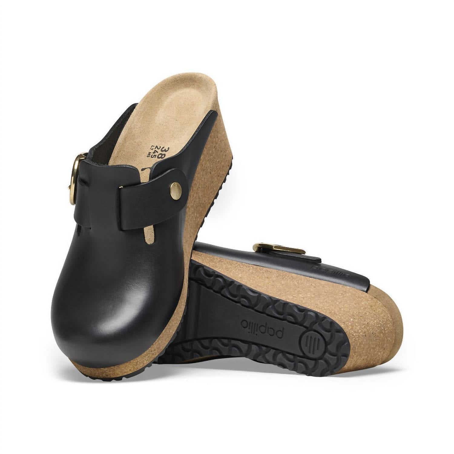 Women's Fanny Leather Clogs In Black