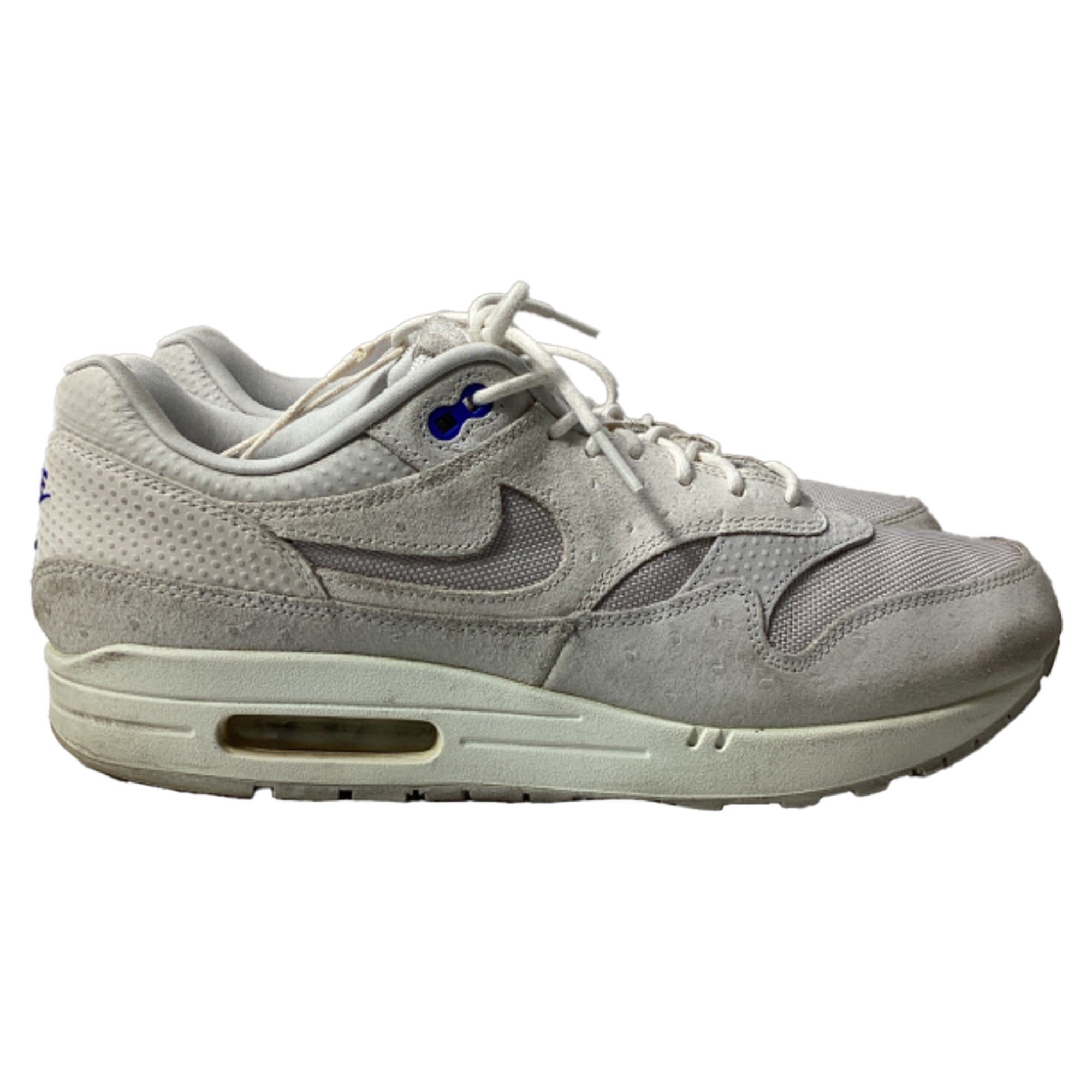 Nike Air Max 1 Pure Platinum Racer Sneakers in White Suede