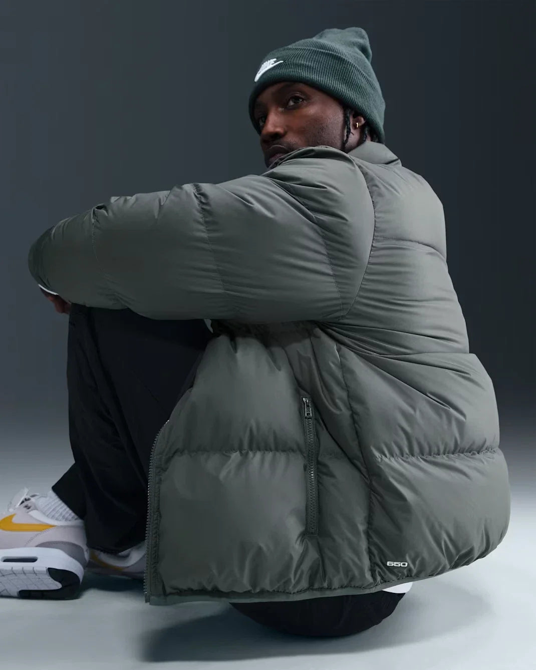 Nike Sportswear Club IB2975-068 Puffer Jacket Men's Iron Gray Long Sleeve JAX805