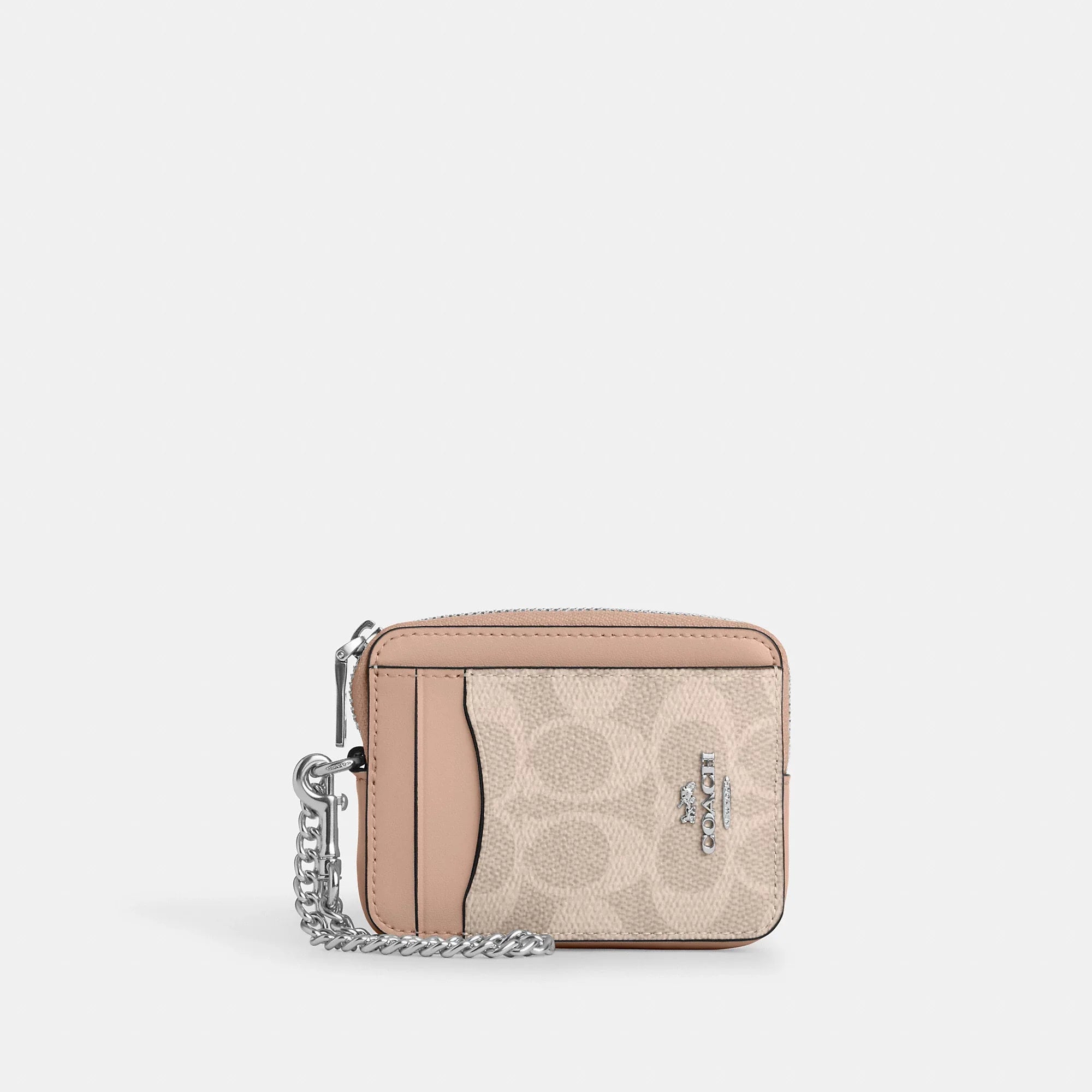 Coach Outlet Zip Card Case In Signature Canvas