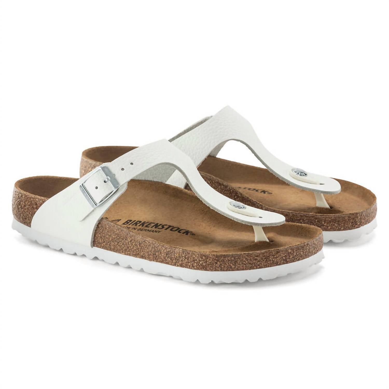 Women's Gizeh Leather Sandals In White