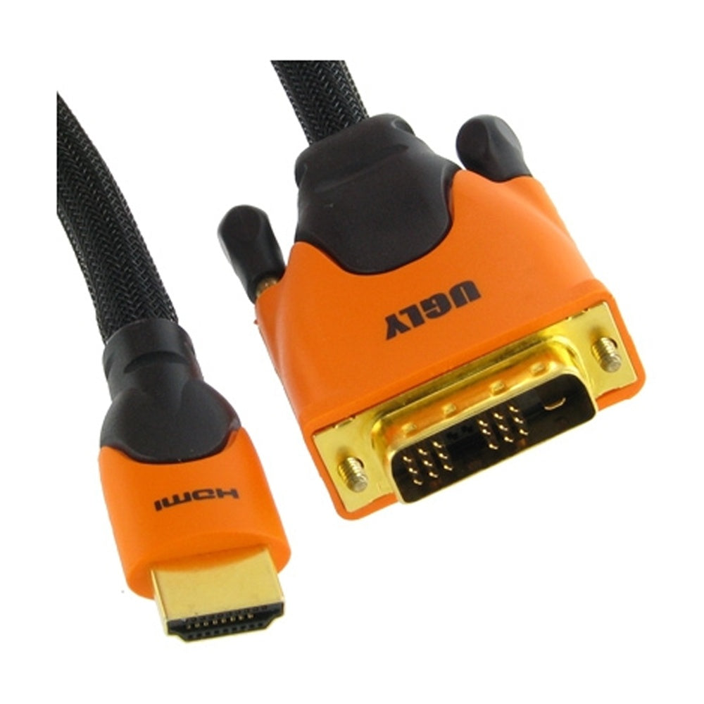 3m Ugly HDMI to DVI Digital Video Converter Cable 28 AWG Gold Plated OFC