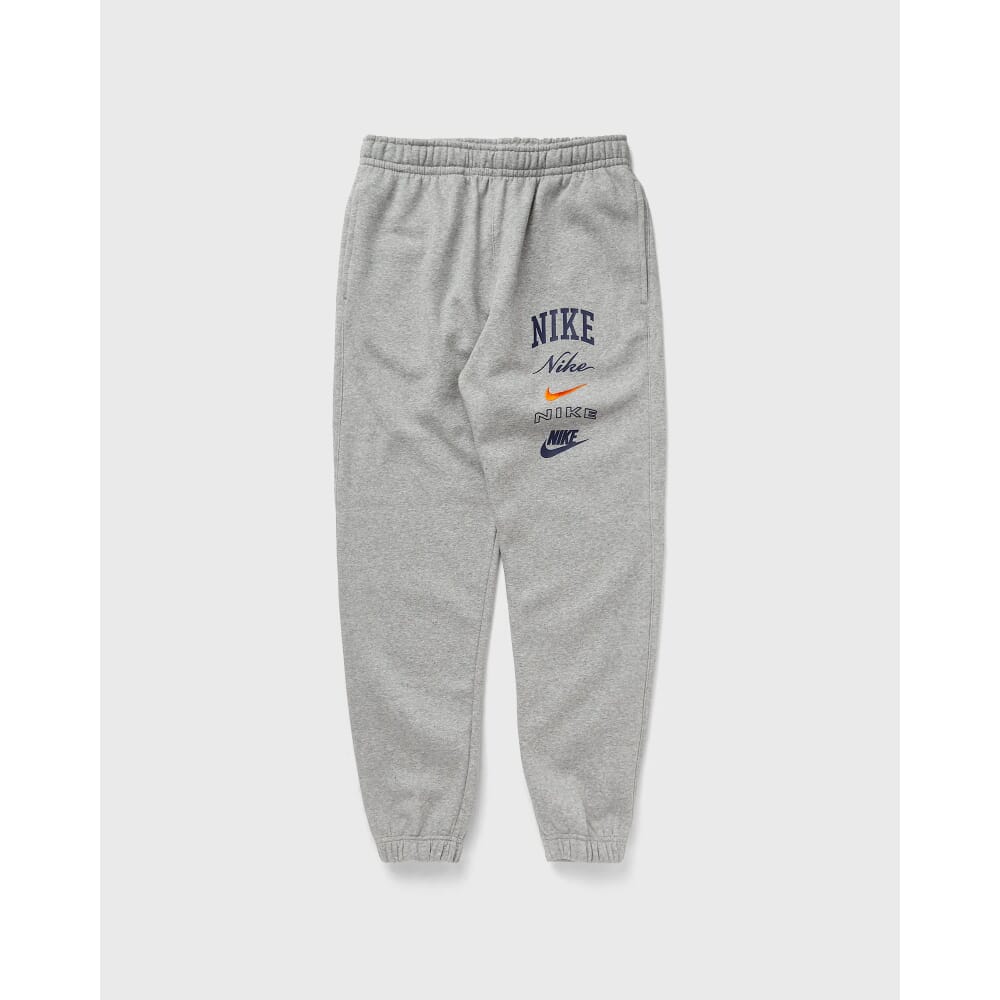 Men's Nike Club Fleece Cuffed Pant Dark Grey Heather/Safety Orange FN2643-063