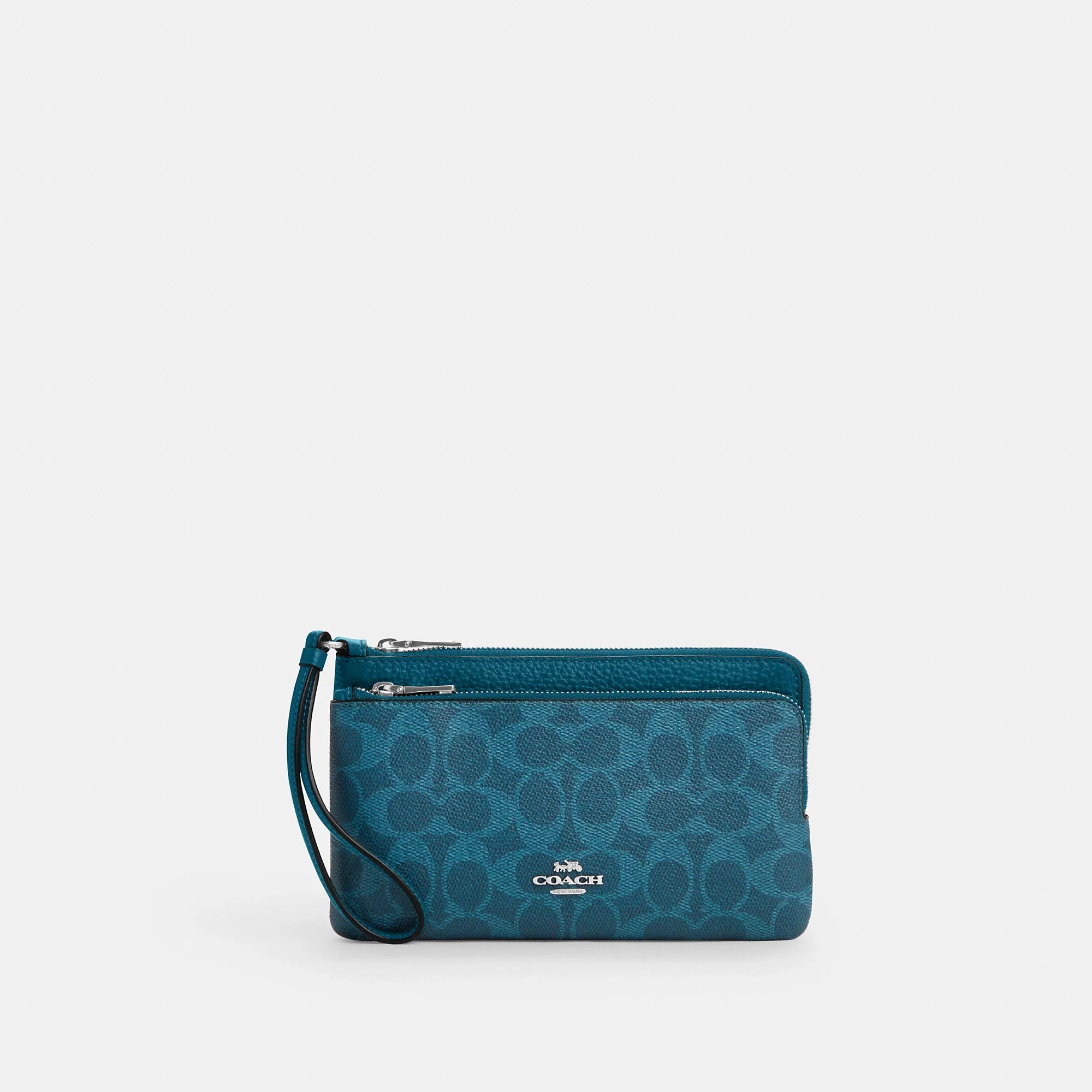 Coach Outlet Double Zip Wallet In Signature Canvas